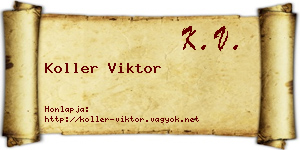 Koller Viktor névjegykártya